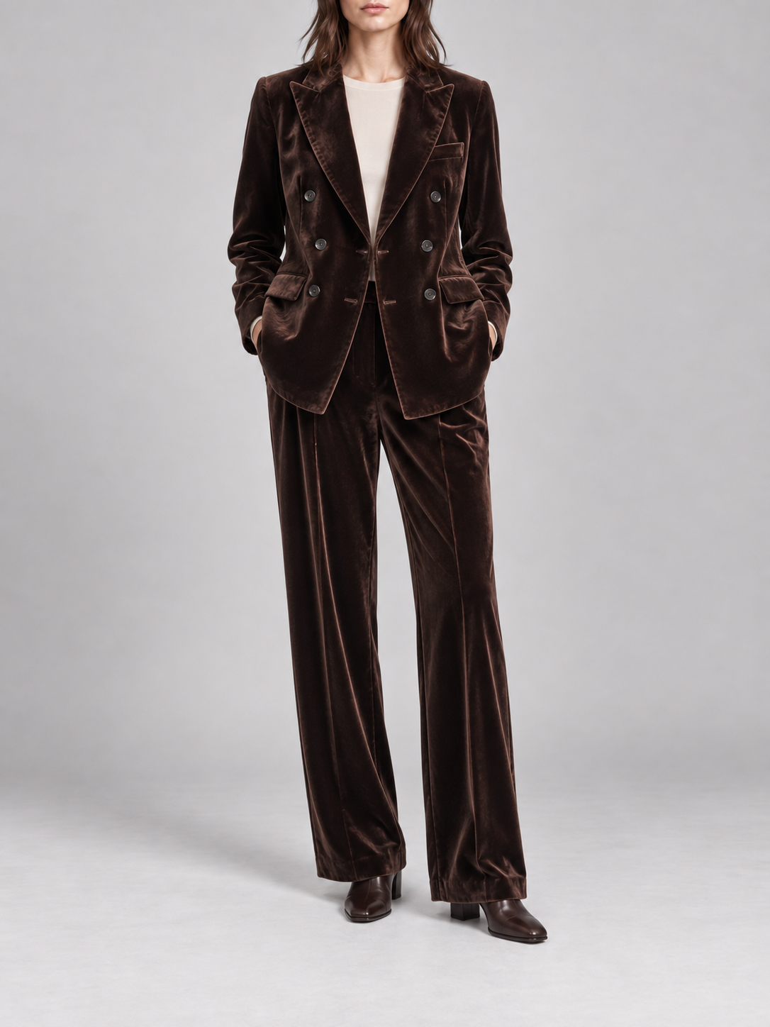 Pantalone in velluto marrone