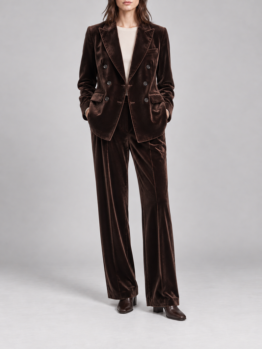 Pantalone in velluto marrone