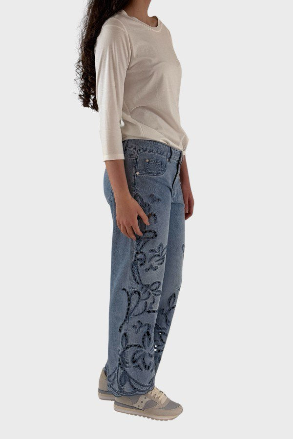 Jeans fantasia floreale