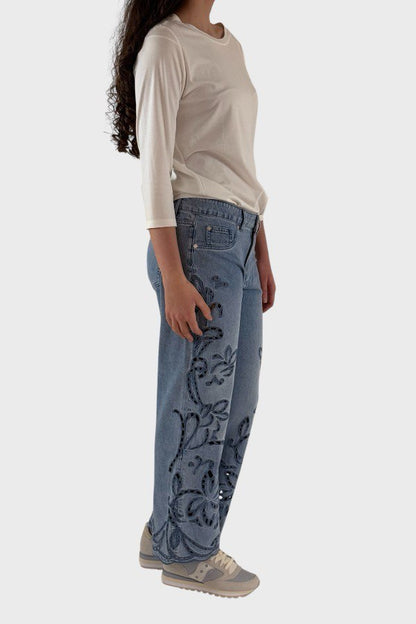 Jeans fantasia floreale