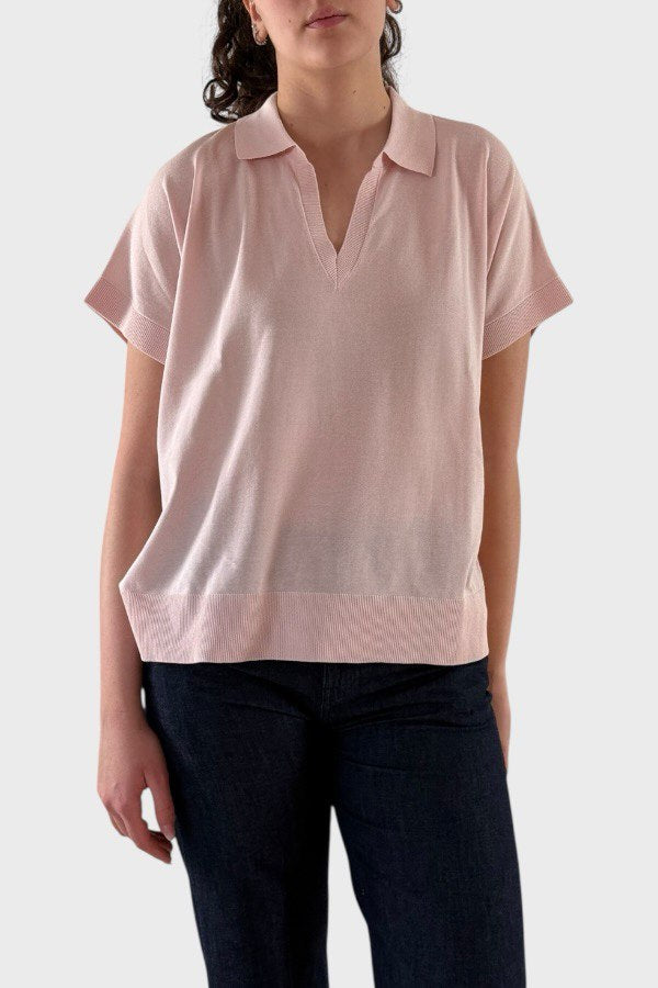 T-shirt in cotone con colletto