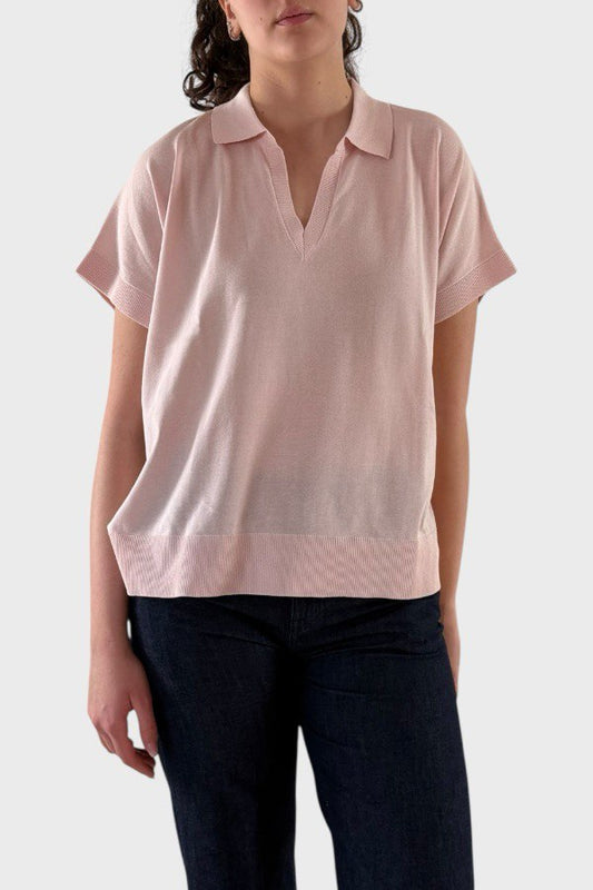 T-shirt in cotone con colletto