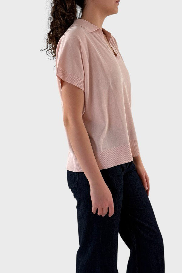 T-shirt in cotone con colletto