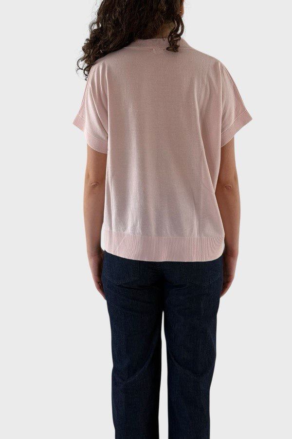 T-shirt in cotone con colletto