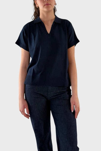 T-shirt in cotone con colletto