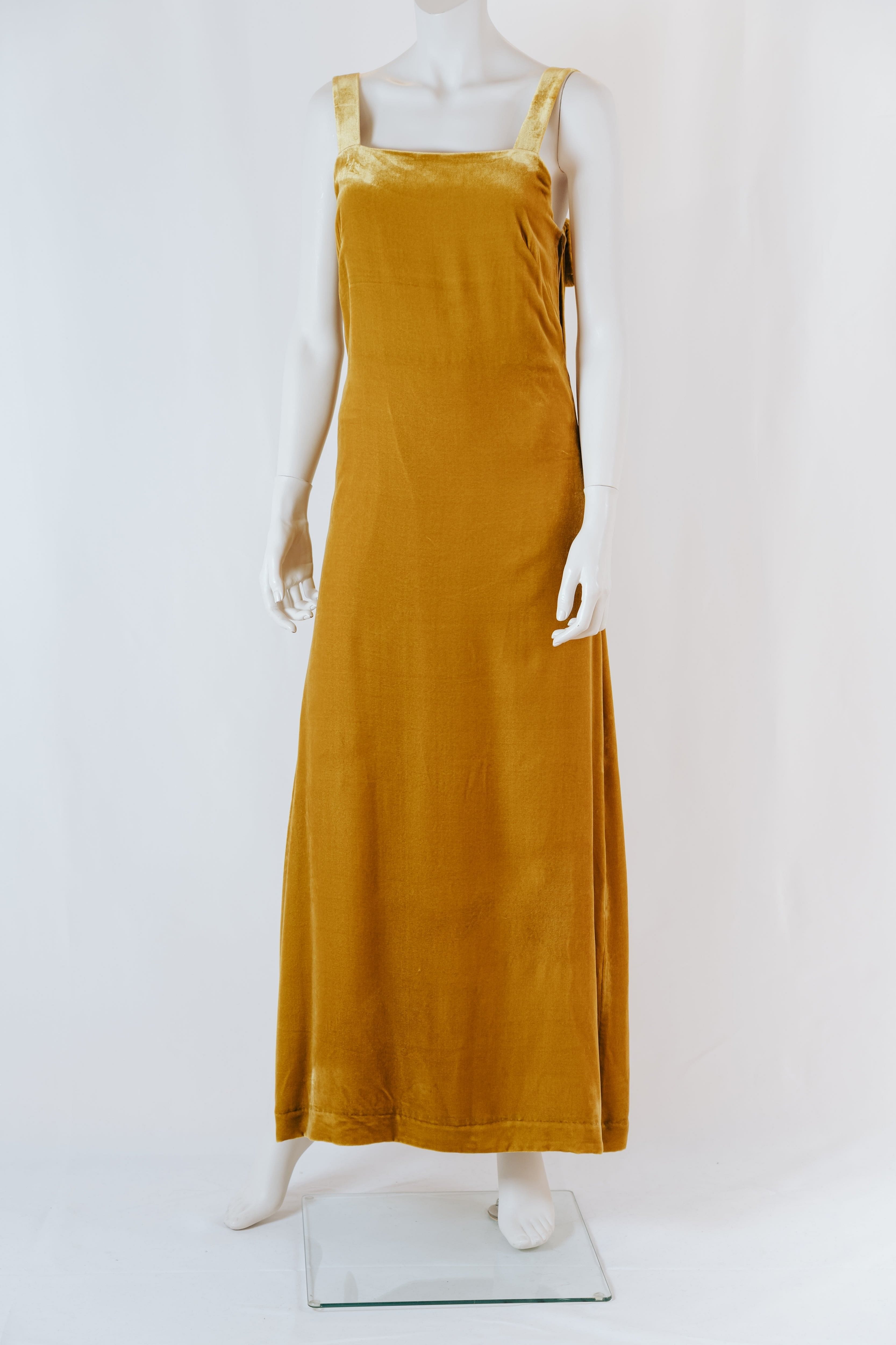 L Autre Chose vestito lungo in velluto color ocra Outlet donna BoutiqueAnna