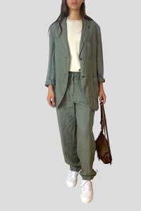 Completo in lino verde-grigio