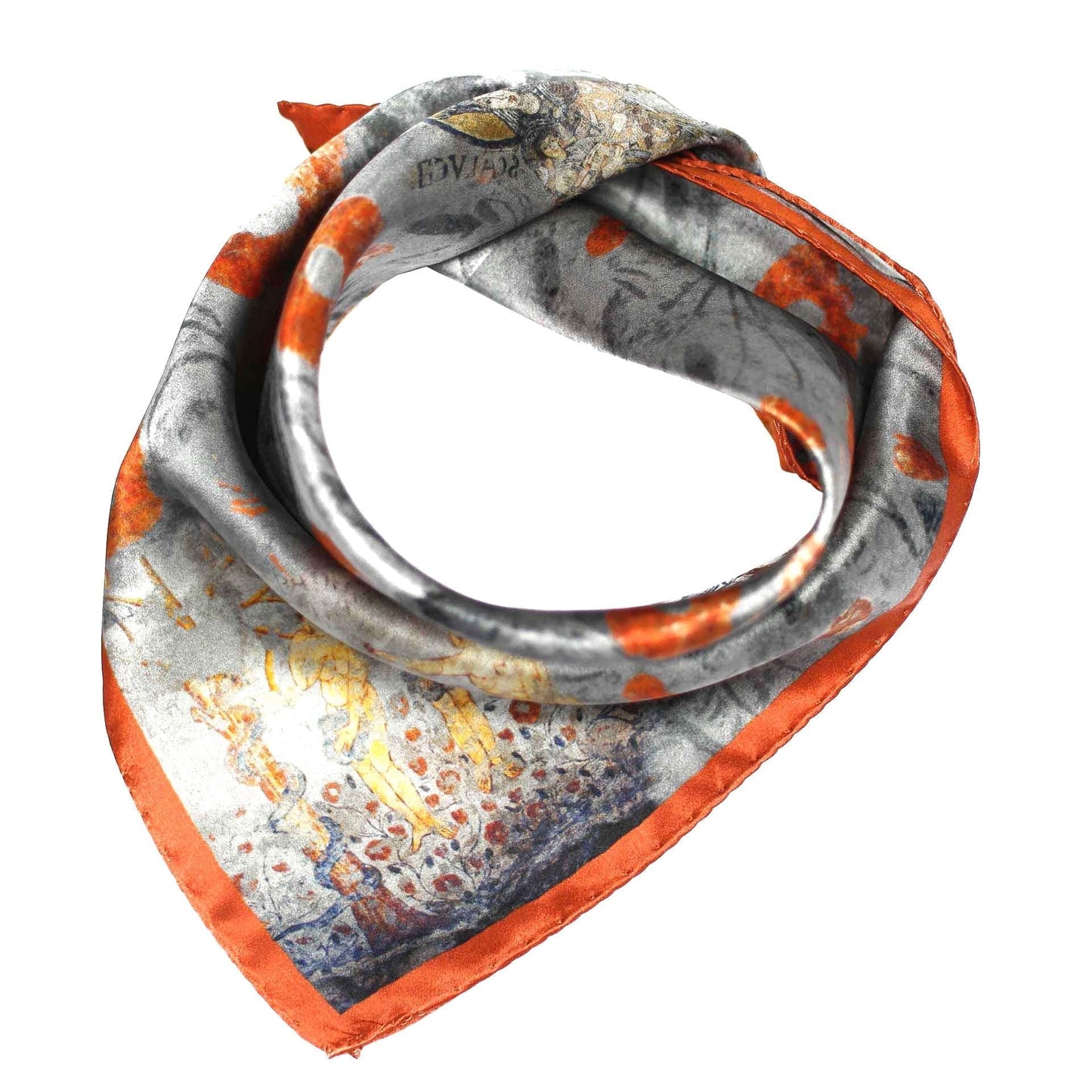 Foulard Fiori e Santi in seta artigianale