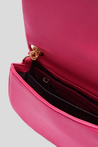 Borsetta con logo e foulard rosa 1