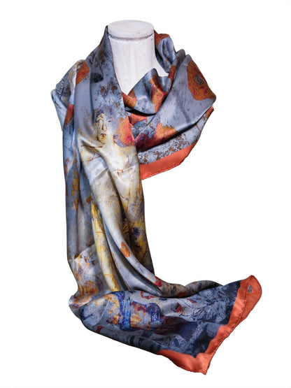 Foulard Fiori e Santi in seta artigianale 4
