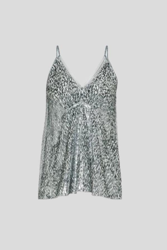 Top elegante in velluto e lurex