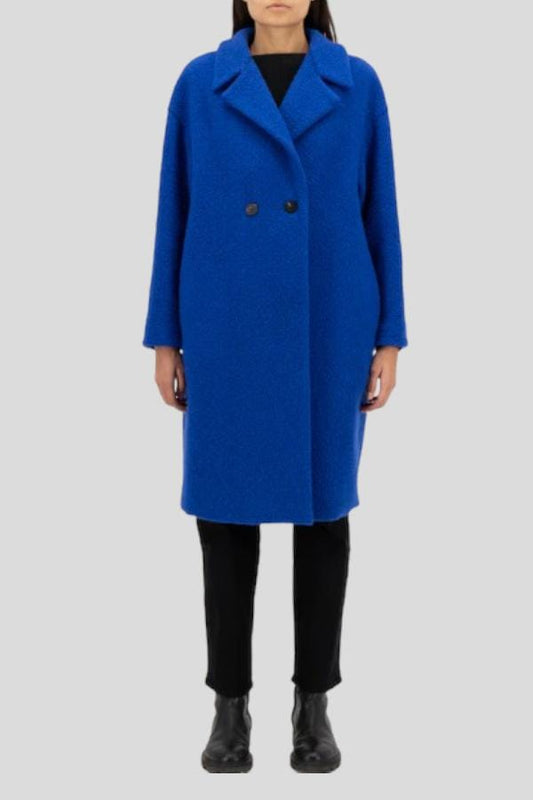 Cappotto azzurro lana bouclè 1