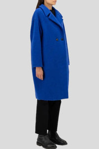 Cappotto azzurro lana bouclè 