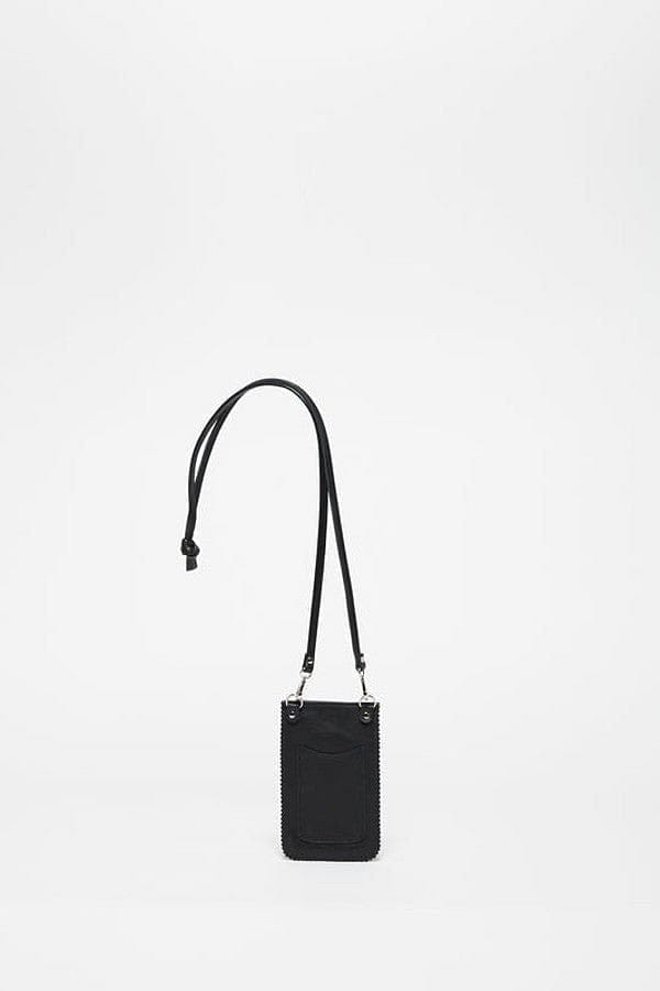Portacellulare in pelle nero Jack Gomme
