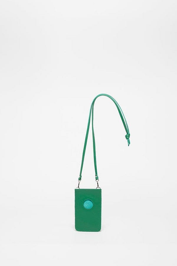 Portacellulare in pelle verde Jack Gomme