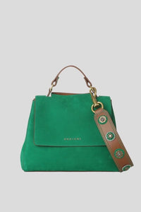Borsa in pelle scamosciata smeraldo