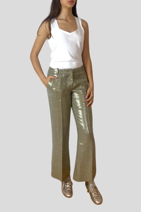 Pantalone Kiltie in lino argento
